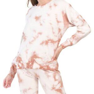 New AR-33 Tie Dye Crewneck Long Sleeves Coco Vanilla Pullover Sweatshirt Size M